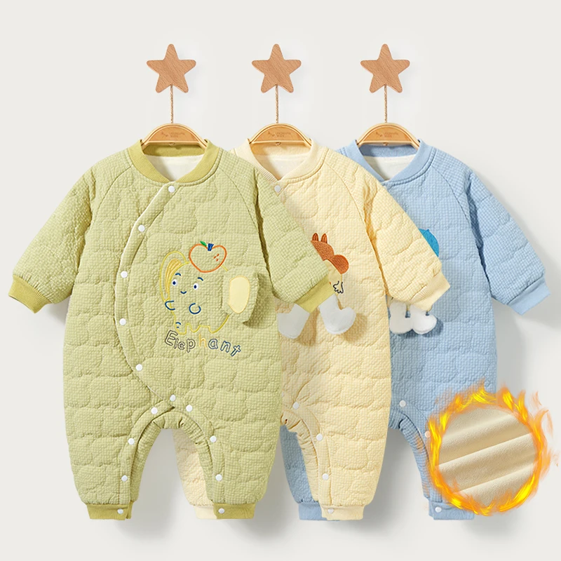 

Autumn Winter Outwear Baby Quilted Romper Newborn Thickened Warm Onesie Cotton Outerwear Toddler Creeper