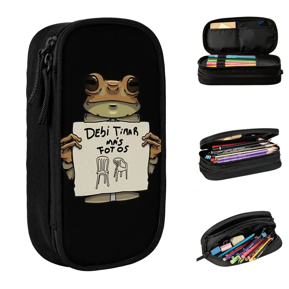 

Bad Bunny Pencil Cases Frog DTMF Pencil Box Pen Holder for Girls Boys Large Storage Bag Students School Cosmetic Stationery