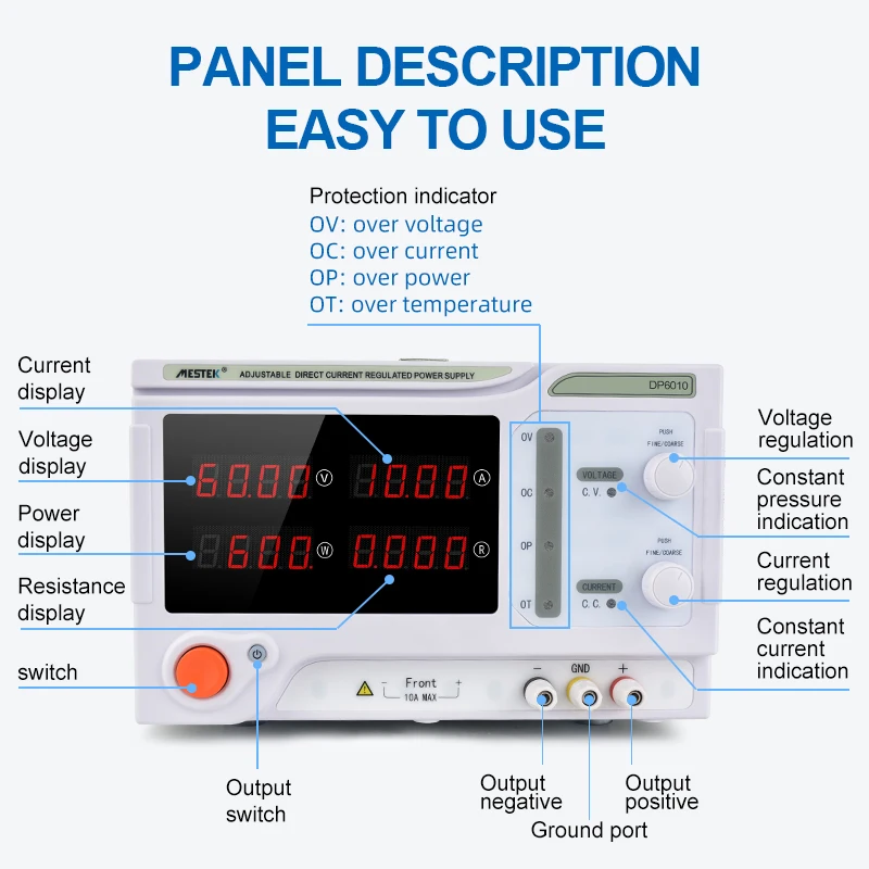 Goedkope Prijs Dp6010 60V 10a Digitale Verstelbare Dc Voeding Voor Laboratorium Lab Diy Buck Converter Mobiele Telefoon Onderhoud