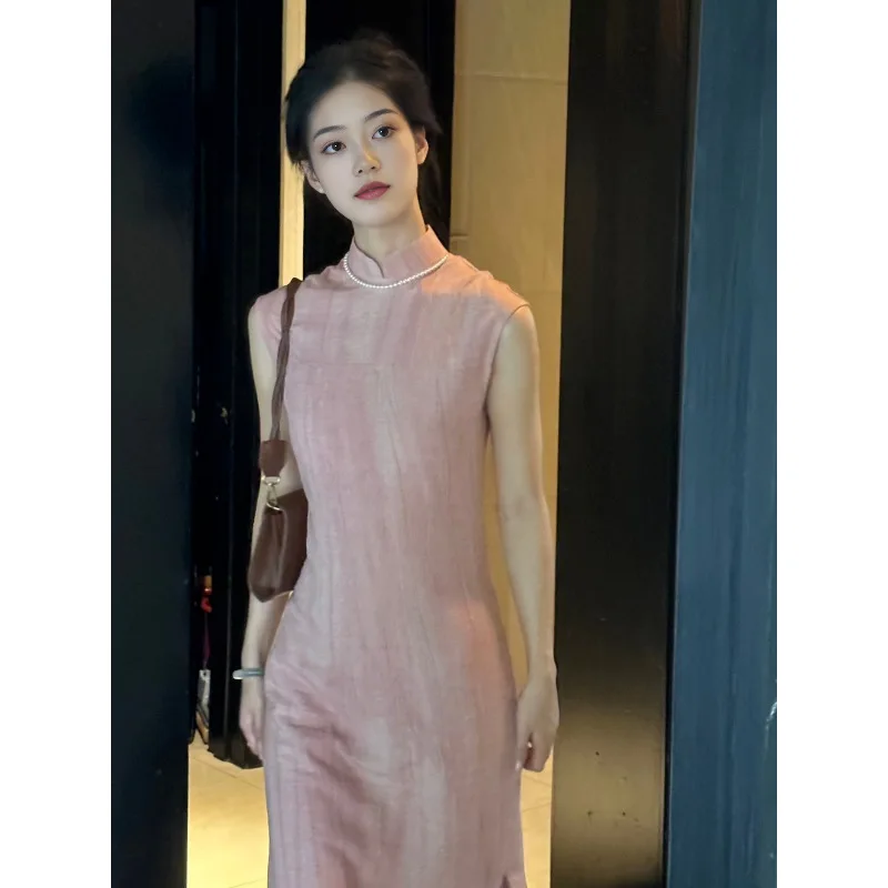 Gradient Modified Pipao Sheath Waisted New Chinese Style Sleeveless Long Cheongsam Summer New Arrival Party Evening Dress CH-103