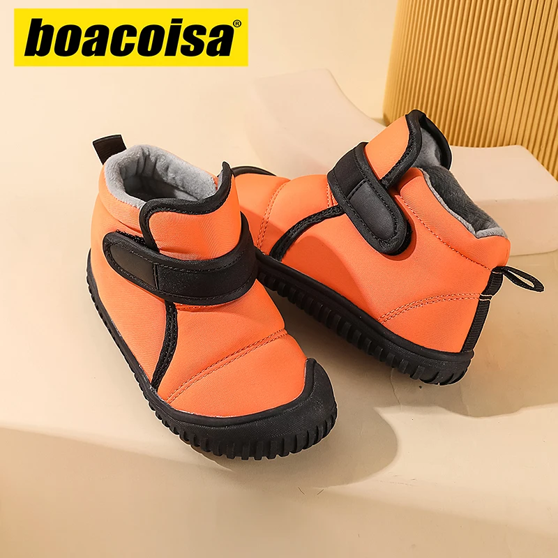 Kids Winter Snow Short Boots Outdoor Non-slip Waterproof Soft Plush Shoes For Girls Boys Warm Waterproof Children's Sneakers - view 3