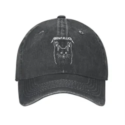 Cat Meowtallica muzyka rockowa czapka z daszkiem Vintage w trudnej sytuacji bawełniana czapka typu snapback dla mężczyzn kobiety treningi na świeżym powietrzu regulowane czapki