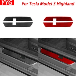 Per Tesla Model 3 Highland 2024 in fibra di carbonio pannello davanzale della porta anteriore strisce Decorative accessori per la decorazione d'interni dell'auto Sticker