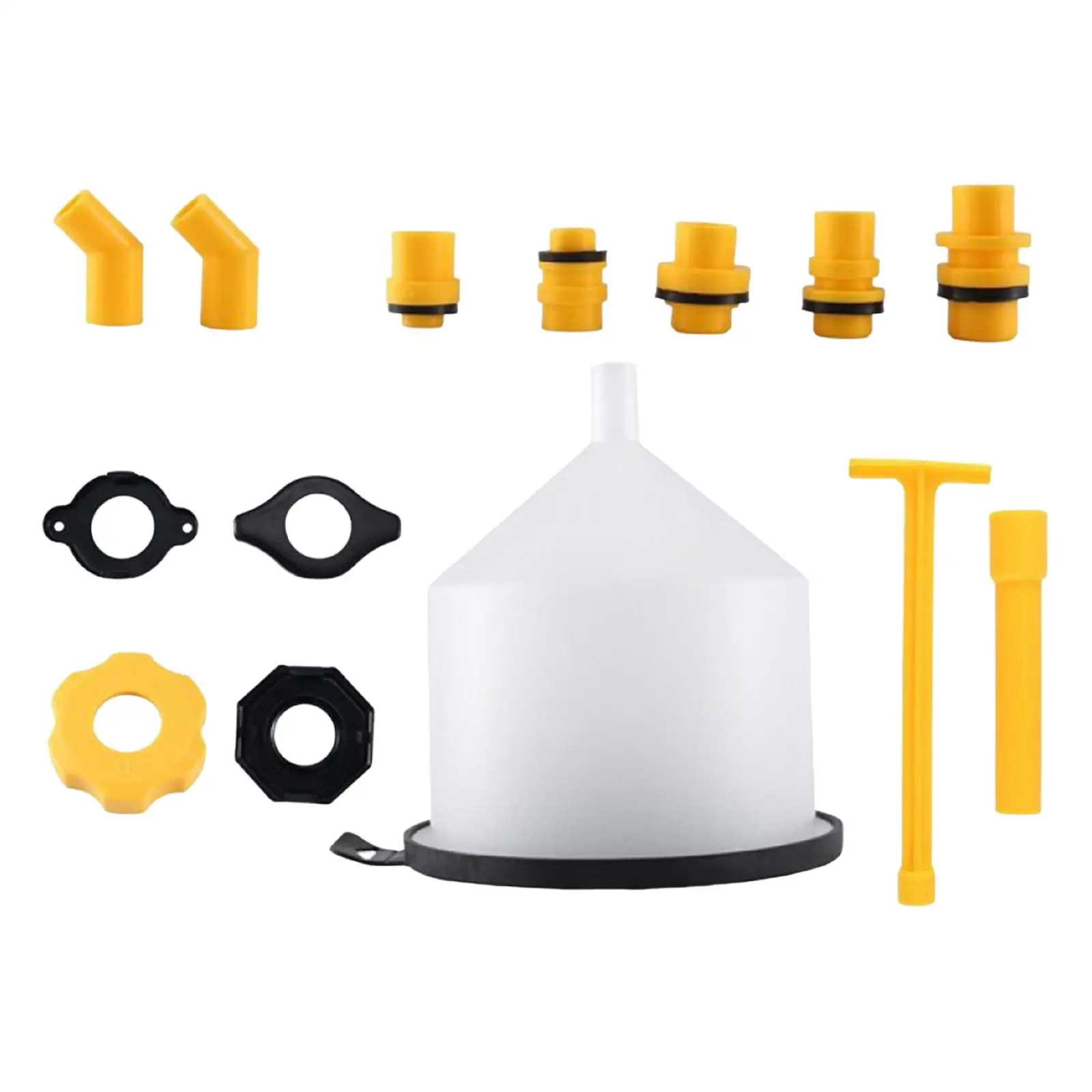 15x Generic Car Radiator Coolant Filling Funnel Set Accessories No Spill Coolant Funnel Set