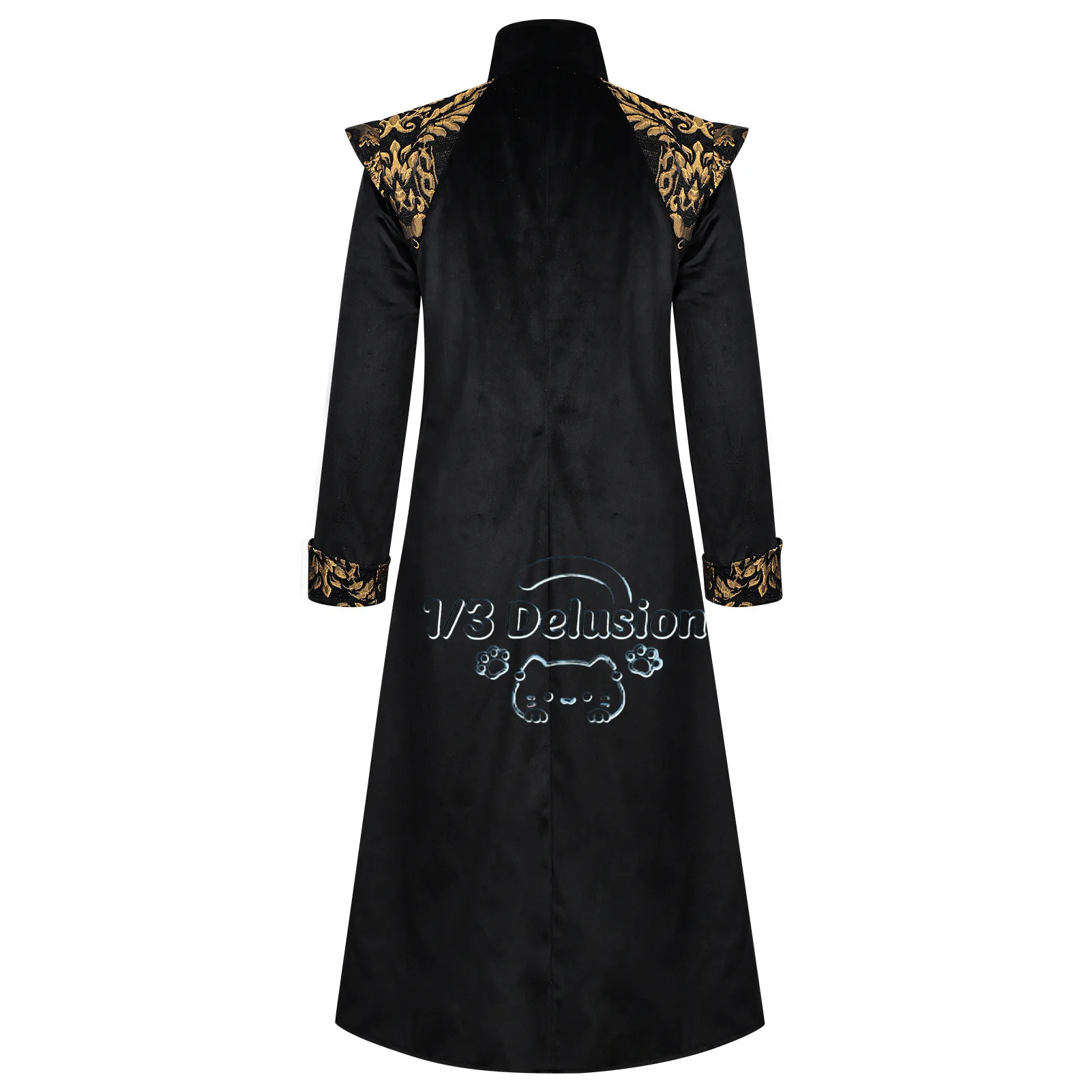 Men Steampunk Medieval Tailcoat Jacket Victorian Gothic Formal Dress Coat Vintage Palace Suit Cosplay Costume 1/3 Delusion view 2