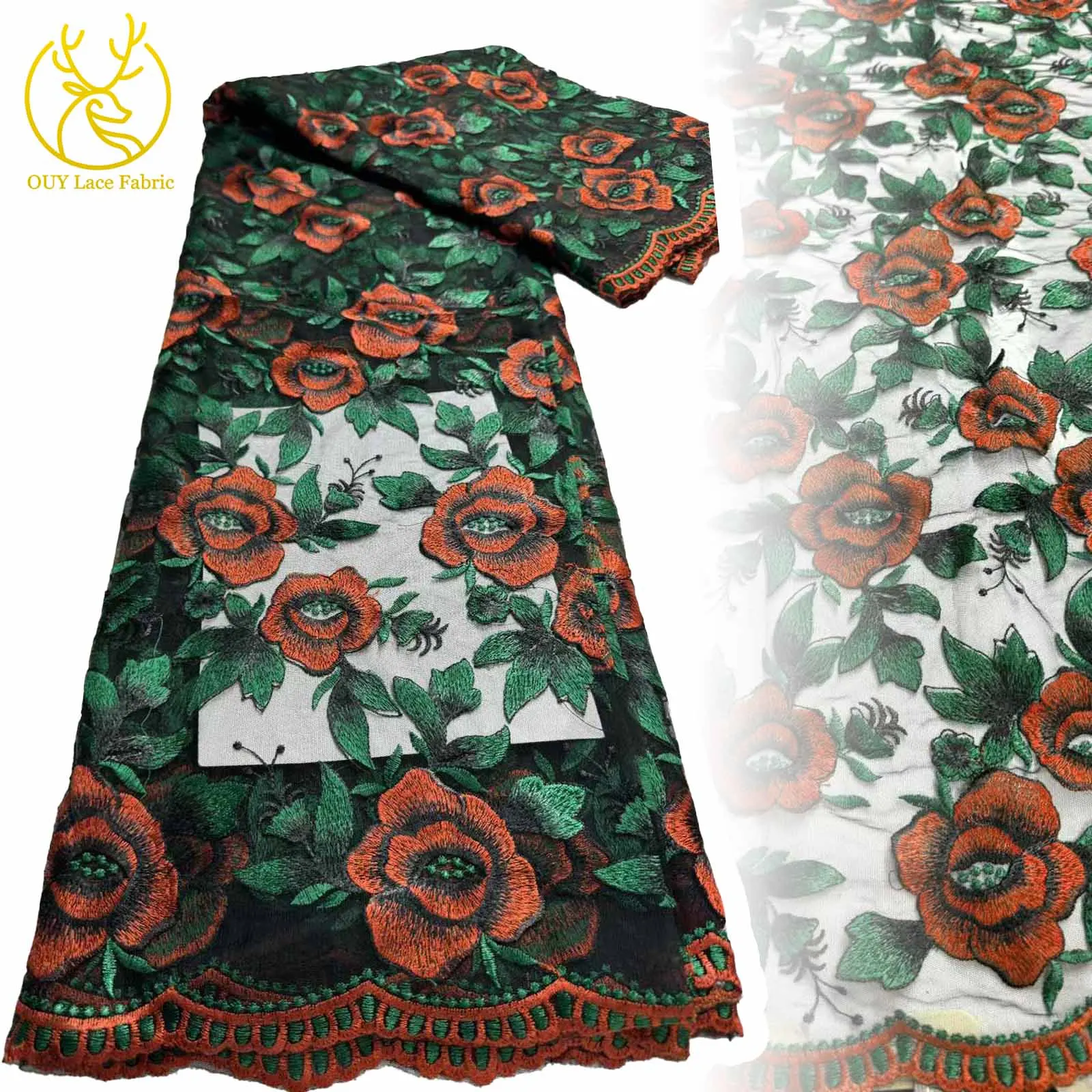 

Hot Sale French Groom Embroidered Floral Lace Fabric 2025 Nigerian African Lace Lace Fabric for Sewing Wedding Party Dresses