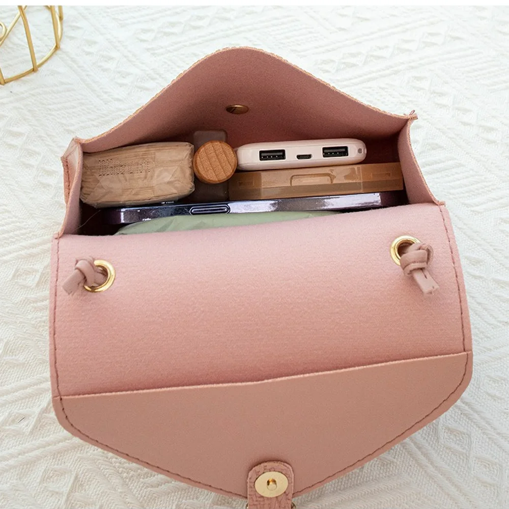 حقيبة كروس بقلادة لؤلؤية - محفظة مربعة صغيرة طازجة، هدية عيد ميلاد منقوشة بلون موحد لأفضل صديق #5