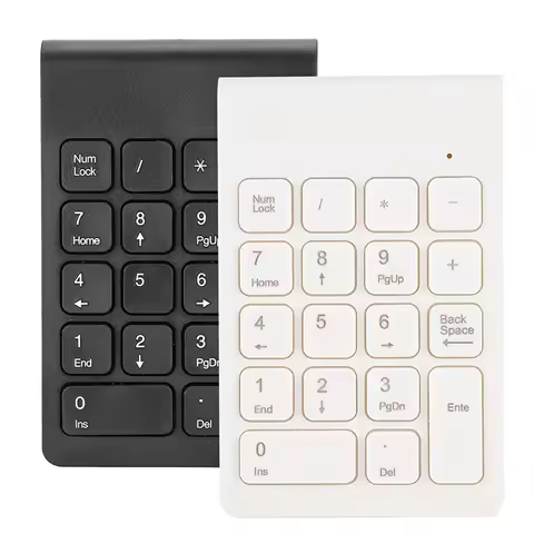 18 Keys Numeric Keypad Ergonomic Lightweight 2.4G Wireless Mini Digital Keyboard with USB Receiver for Office Home PC Laptop