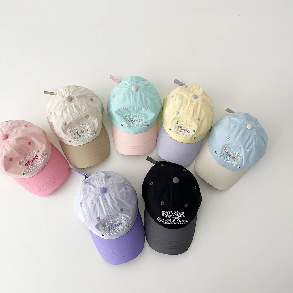 

Summer Spring Kids Boys Girls Quick Drying Baseball Caps Letter Embroidery Baby Sun Hats Thin Breathable Children Peaked Hat