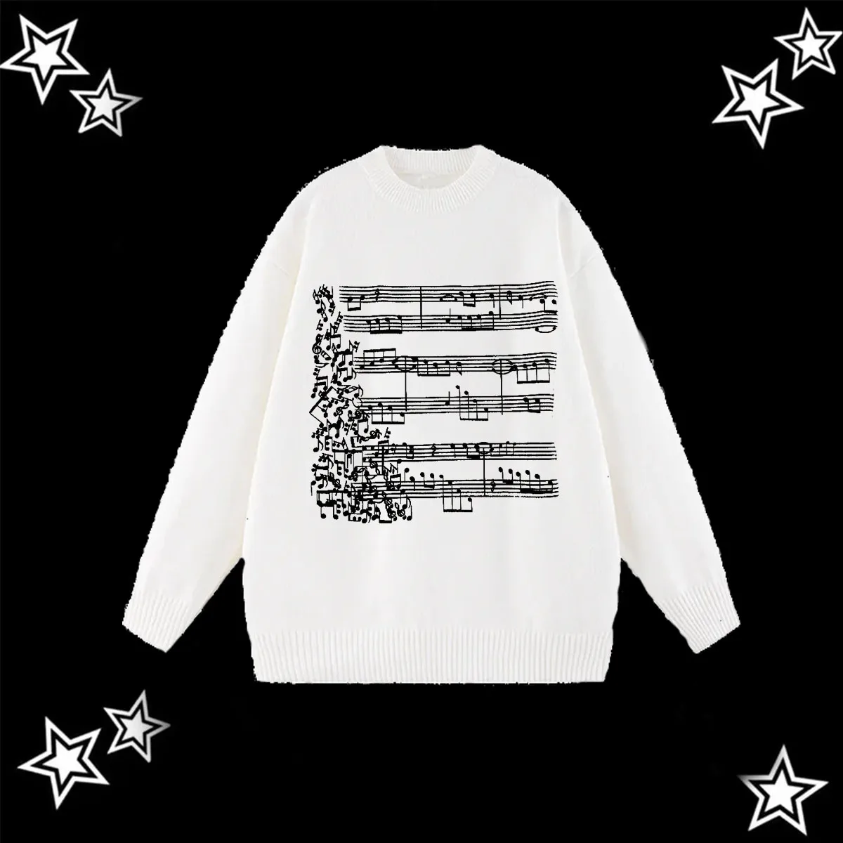 سترة Y2K النسائية الهيب هوب كاجوال لطيفة على طراز Harajuku Street Fashion مطبوعة على البيانو