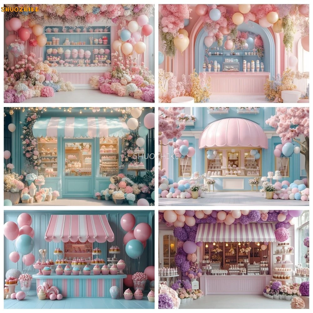 

Dessert Shop Backdrop Cake Cupcake Ice Cream Baby Shower Birthday Party Kids Portrait Photography Background Photo Studio Props