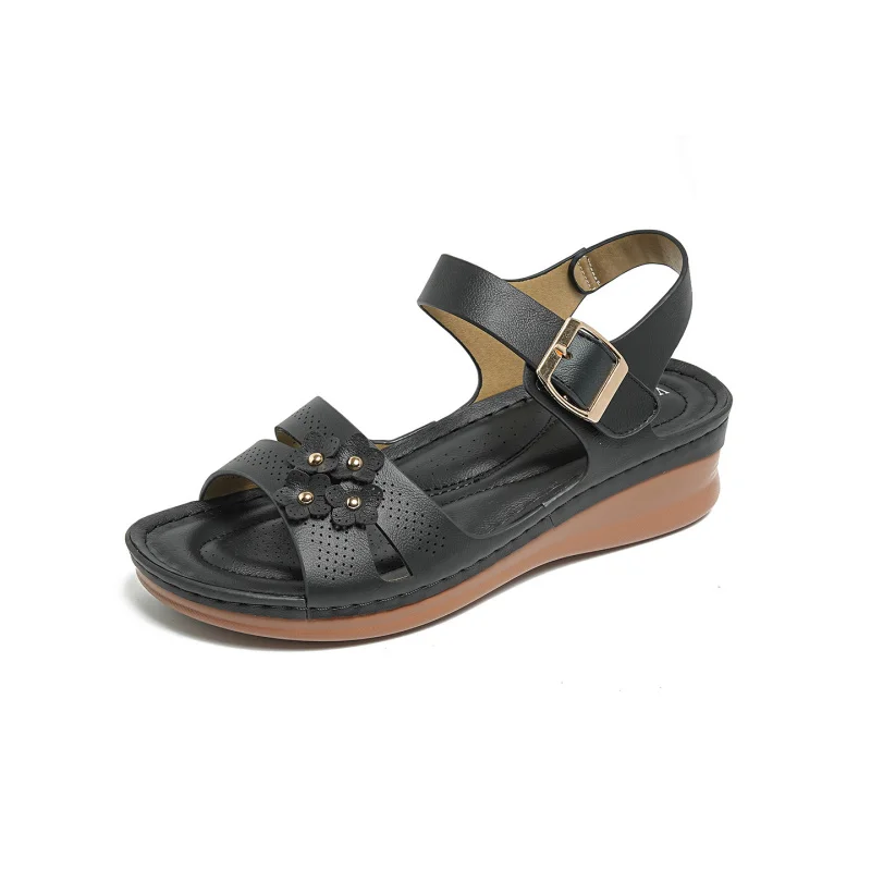 

New 2026 women's sandals with stitching, mom shoes, large size sandals, wedge sandals 3012-11