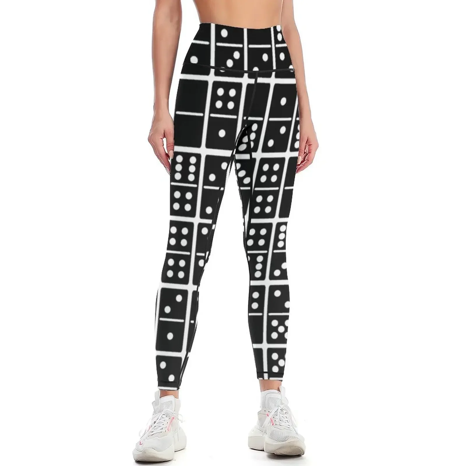 

Dominos black and white Leggings Women's sportswear Sportswear woman gym gym pants legings for fitness Womens Leggings