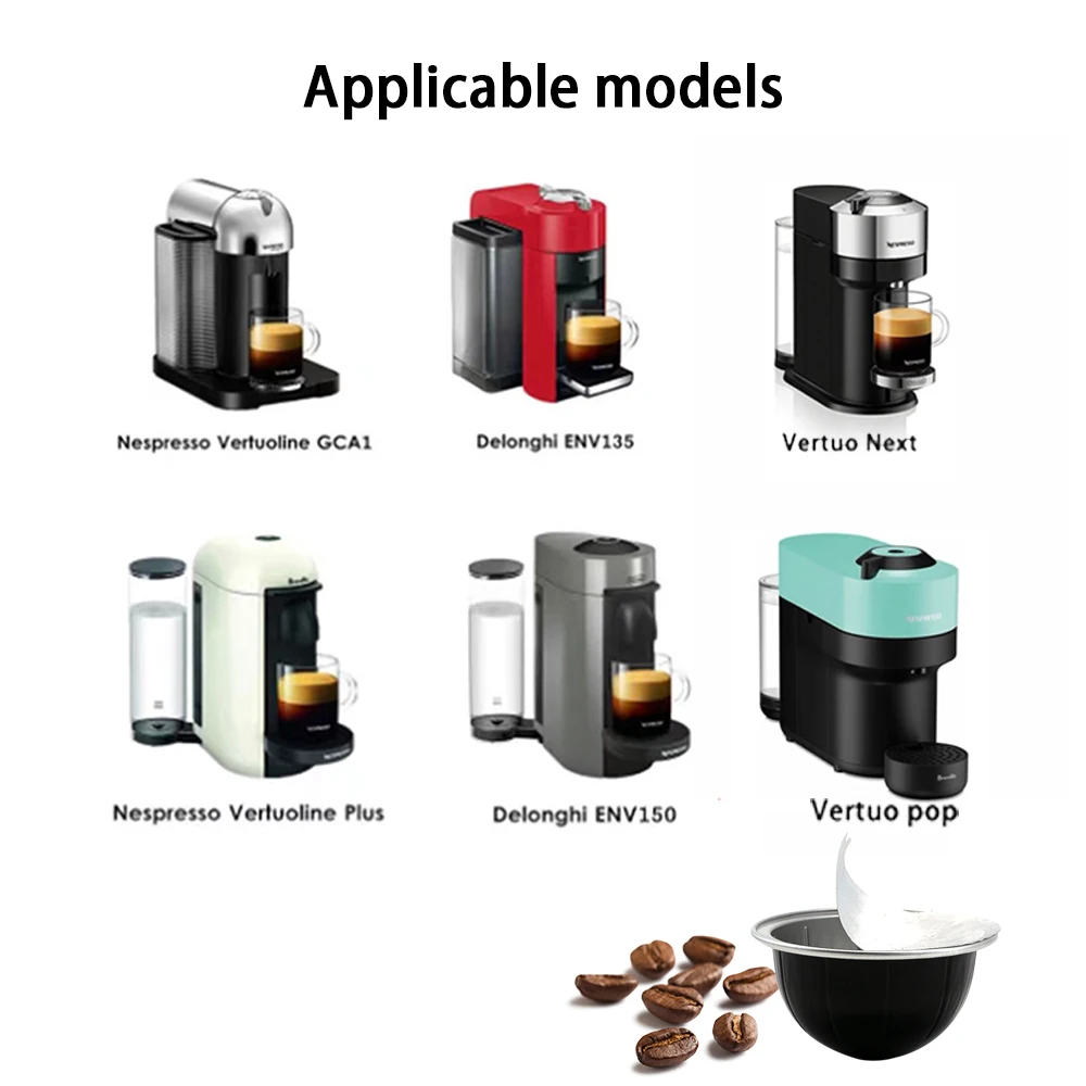 Reusable Aluminum Coffee Capsules Compatible with Nespresso Vertuo Machine - Durable Coffee Pod Shells for Espresso Lovers