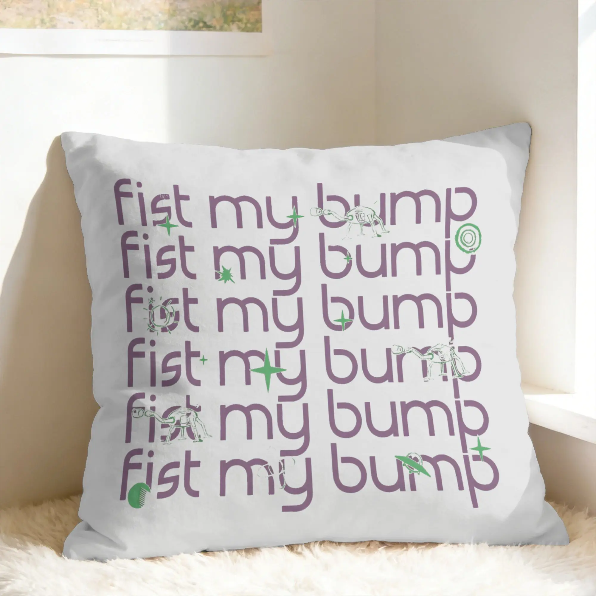 P-Project Hail Mary fist my bump Pillow Cover  Comfy Cushion Cover Funny Pillow Case For Sofa Bedroom Home Decor