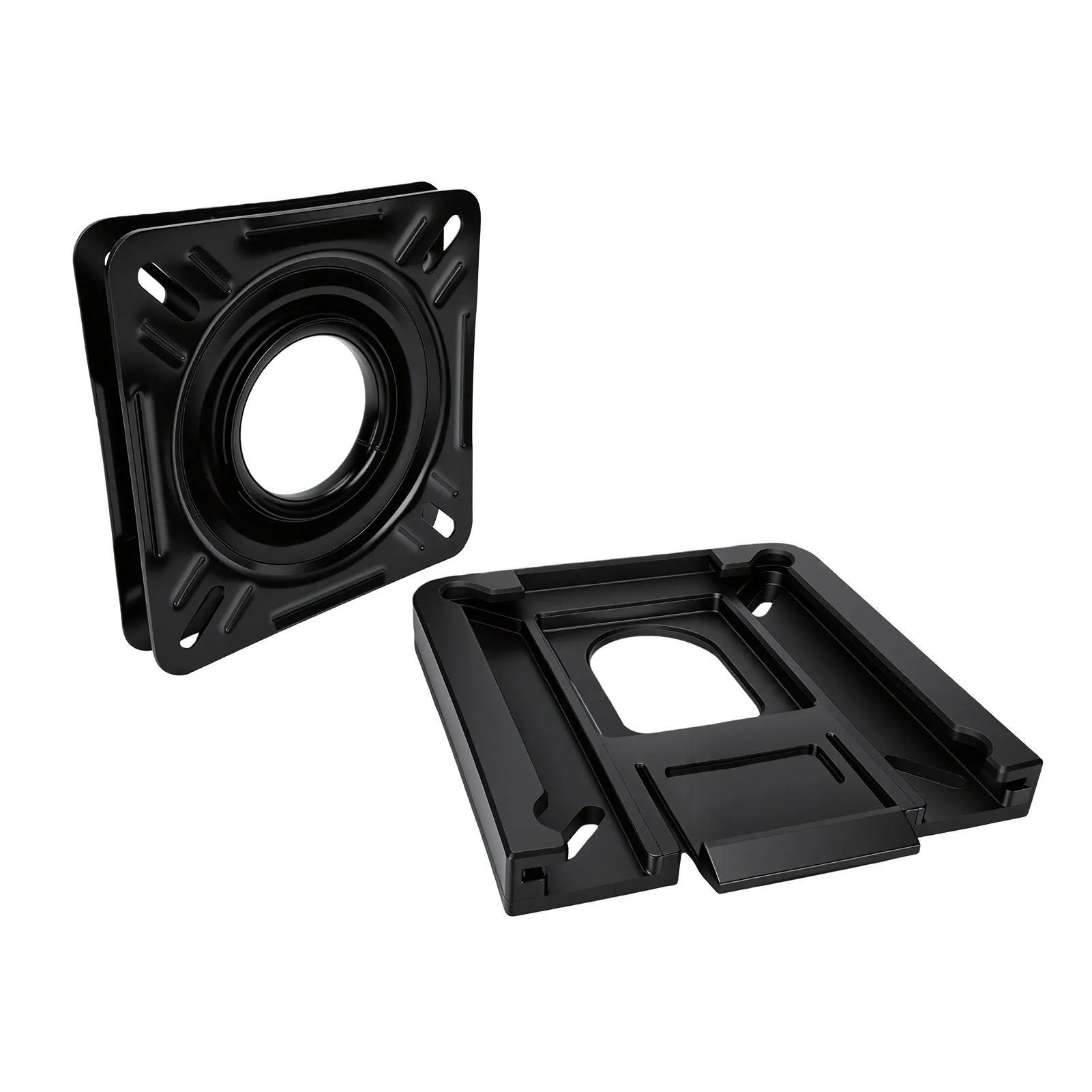 Boat Seat Swivel Base Mount for Canoe Pontoon Boat 360° Rotation Black Coating Heavy Duty Quick Disconnect Seat Bracket Mount