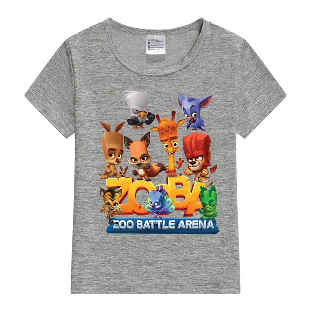 Camiseta Zooba-Battle Arena infantil, linda camiseta gráfica, tops de manga curta, camisetas de desenhos animados para meninos e meninas, Y2K, feliz, verão