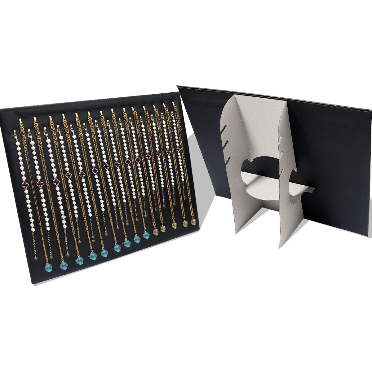 1 قطعة قلادة ملونة صينية العرض مجوهرات قلادة سوار عرض أدوات التخزين لعرض المجوهرات التصوير الدعائم