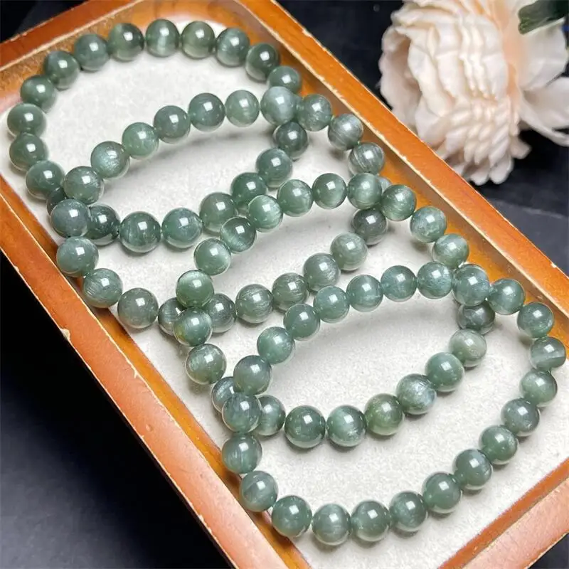 Natural Green Apatite Bracelet Women Fashion Charm Crystal Healing Energy Gemstone Yoga Jewelry 1PCS 8/9MM