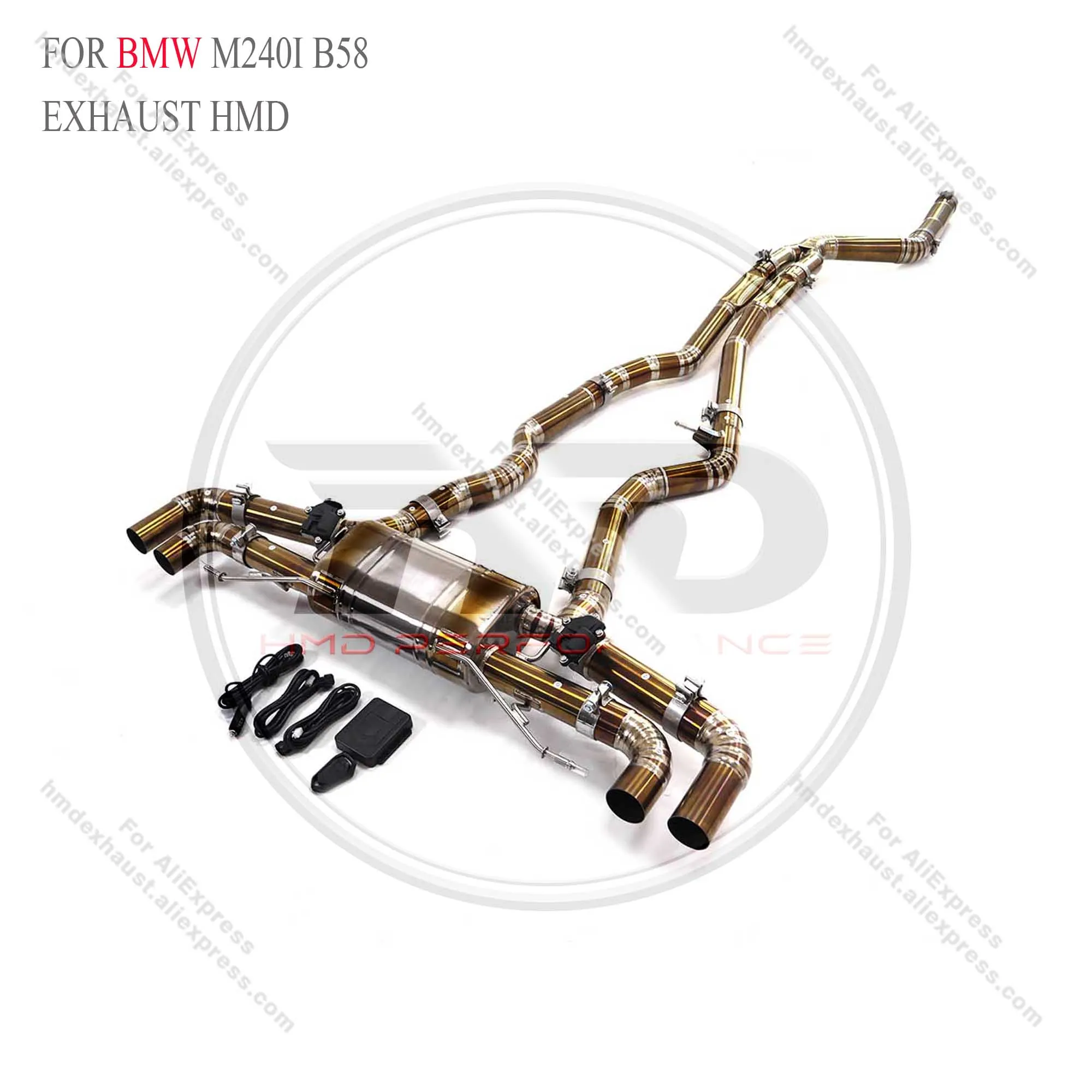 HMD Titanium Exhaust System Performance Catback  for BMW M240I B58  Muffler With Valves