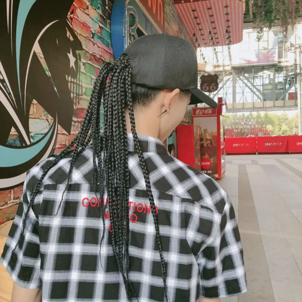 Baseball Cap Wig Hip Hop Hat Daily Wear Synthetic Wig Wig Hair Dreadlocks Cap 35cm Dirty Hair Braid Sun Visor Hats Lady Men