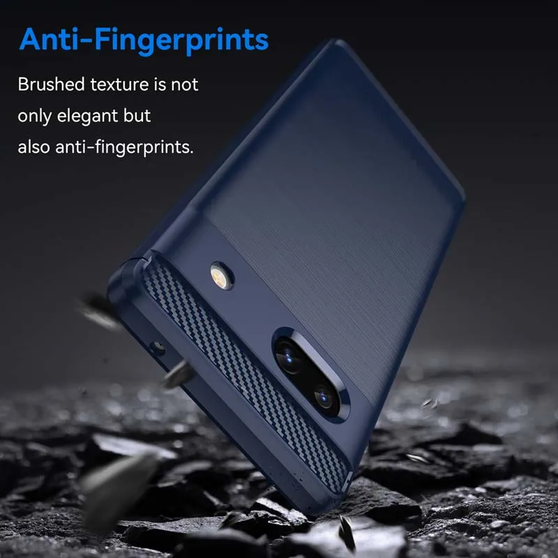 For Google Pixel 8 7 6 Pro 7a 6a Carbon Fiber Soft TPU Case Full Coverage Heat Dissipation Matte Back Airbags Protective Shell image 3