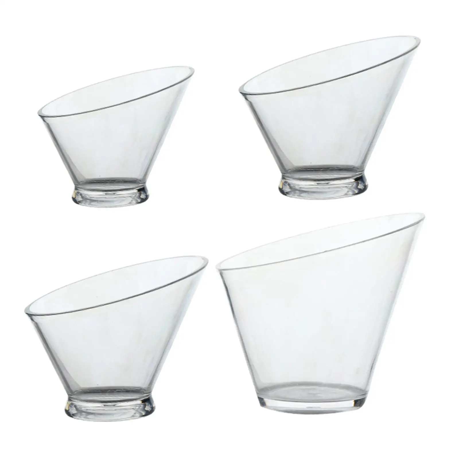 Acrylic Salad Bowl Serving Salad Bowl Angled Round Serving Light Weight Tray Mixing for Popcorn Snack Fruit Dinner Home