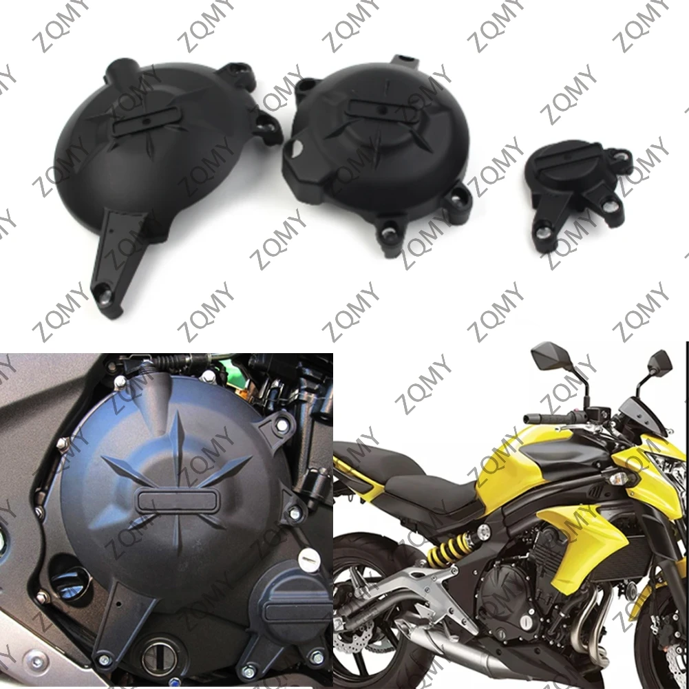 

3Pcs For Kawasaki ER6N ER6F 2006-2016 Motorbike Engine Crash Guard Gear Crank Case Protector Cover Slider