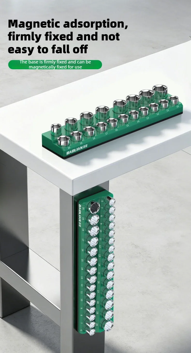 BAOLIAN Auto-Reparatur Magnetischer Aufbewahrungsständer mit Anti-Verlust-Funktion und starkem Magnet zum Einsetzen von Werkzeugen für die Organisation von Autoteilen – Detail 3