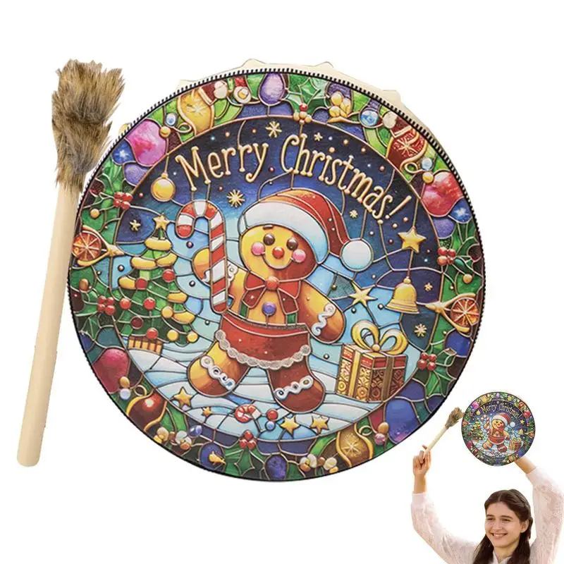 Shamanic Drums Siberian Gingerbread Man Handmade Shamanic Drum Retro Appearance Spiritual Music Drum For Music Lover And