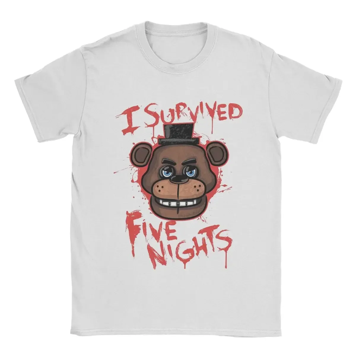 Harajuku Five Nights T-Shirts Men Women At Freddys Novelty Pure Cotton Tee Shirt Round Collar Short Sleeve Oversized Clothing image 2