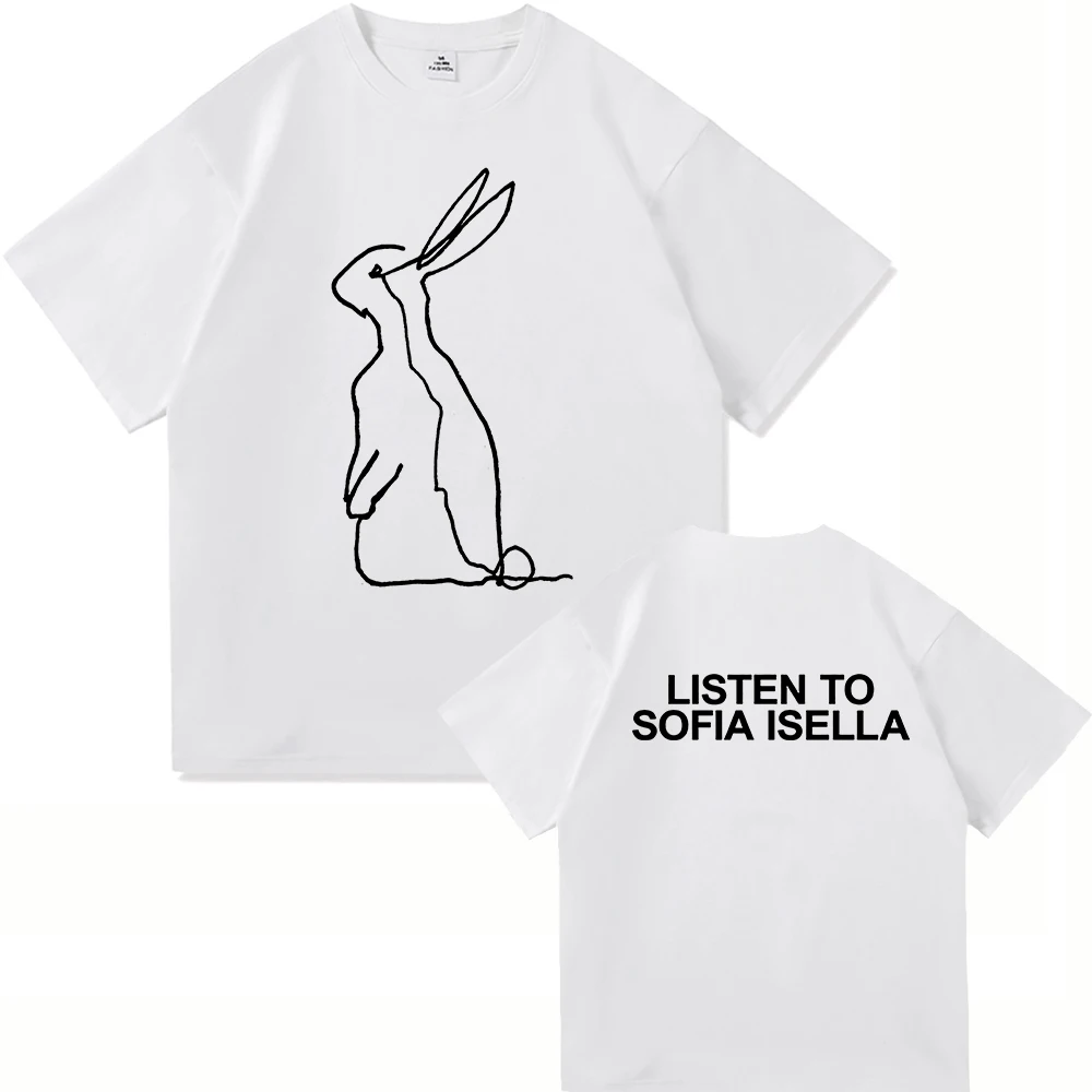 صوفيا إيسيلا عشاء الكلب التي شيرت موضة 2025 ألبوم الأرنب الرجال/النساء الملابس Harajuku بلايز عالية الجودة القطن بلايز