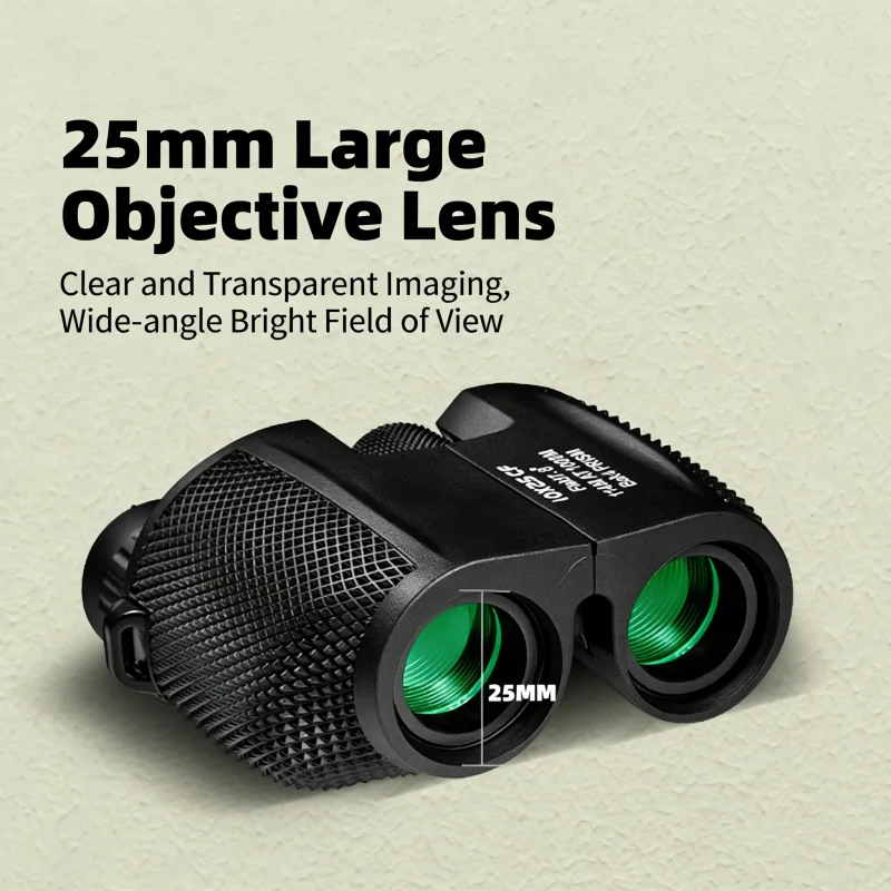 

10X25 Compact Binoculars for Adults & Kids BAK4 Prism Lightweight 254g Pocket Binoculars for Bird Watching Travel Concerts