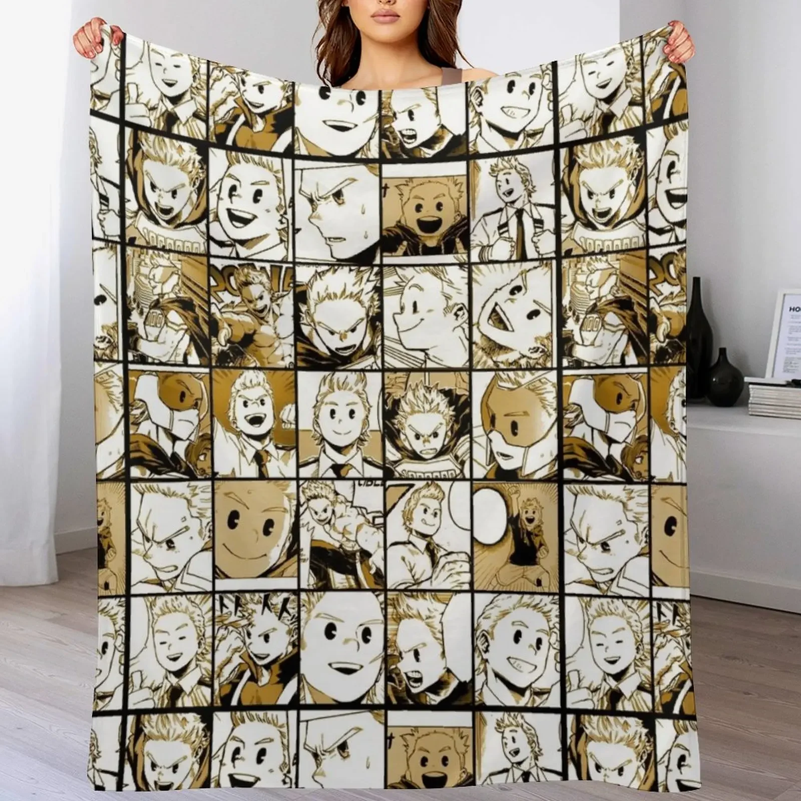 

Mirio Togata Collage color version Throw Blanket Beach Weighted Hair Hairy Blankets