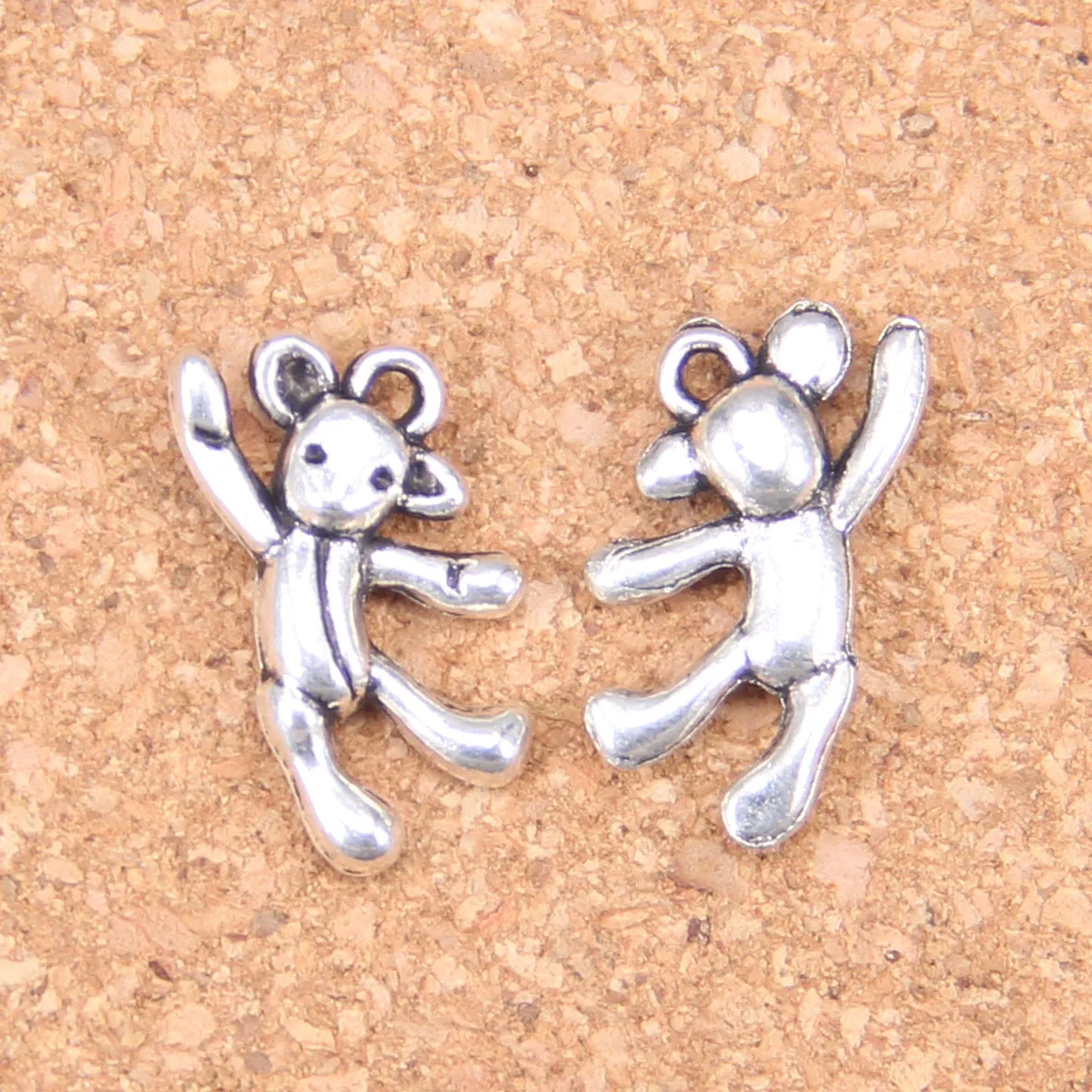 76pcs Charms Gymnastics Lovely Bear 19x10mm Antique Pendants,Vintage Tibetan Silver Jewelry,DIY For Bracelet Necklace