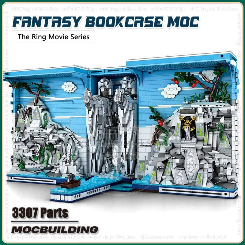 

Rings Movie MOC Building Blocks Book Of The Kings Fantasy Bookcase Technology Bricks Assembling Model Toys Collection Gifts