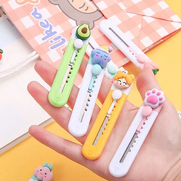 3/5Pcs Cute Cartoon Cat Claw Clouds Portable Paper Mini Cutter Utility Knives Stationery for School Office Home