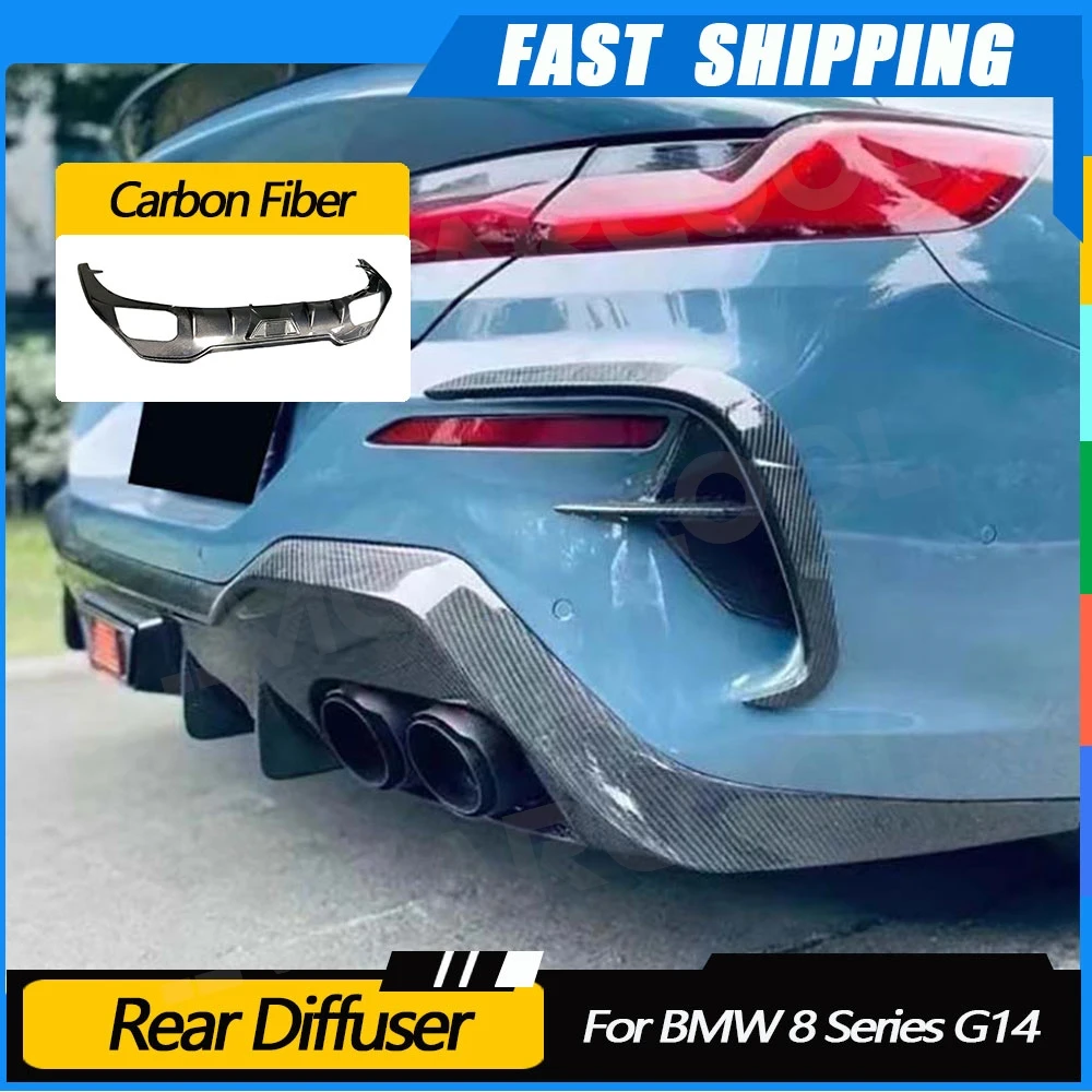 

JMCARCOOL Carbon Fiber Car Rear Bumper Diffuser Lip for BMW 8 Series G14 G15 Coupe 2019-2022 Back Bumper Guard Scratch Protector