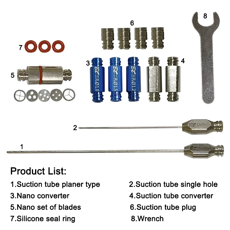 

Fat Transfer Liposuction Tool Kit Nano Fat Filter Adapter Liposuciton Cannulas Set Cosmetic Tools