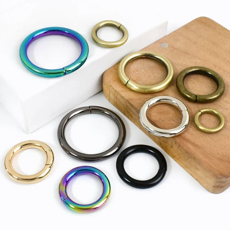 20Pcs 20/25/32/38mm Metal O Ring Buckles for Bag Straps Backpack Loops Clasp Keychain Connector Leather Hardware Accessories