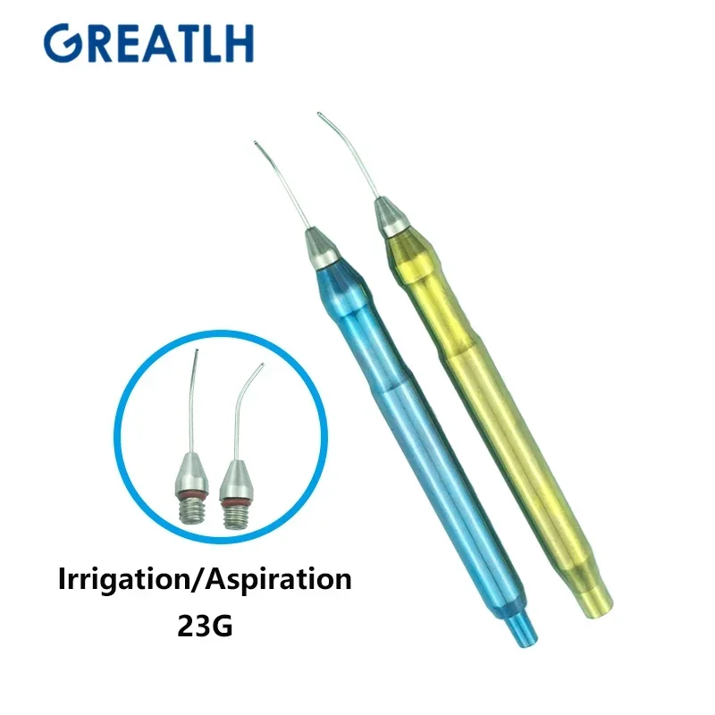 Eye Handle 23G Ophthalmic Irrigation Aspiration Handpiece 105mm Ophthalmic Surgical Instruments