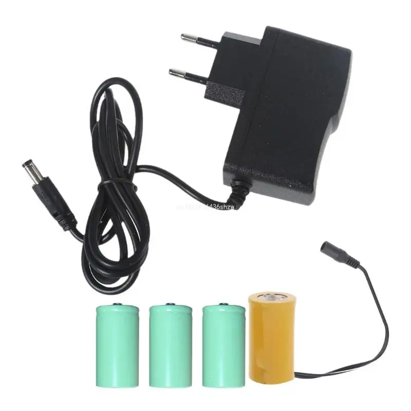 AC100-240 to 6V1A 4x 1.5V LR20 D Battery Power Cable Battery Eliminators Cord Dropship