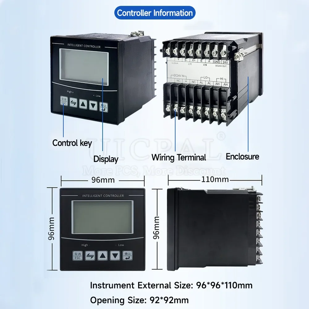 

Turbidity Sensor Water Quality Analysis Sludge Concentration Detector Meter Transmitters ModBus-RTU RS485 IP68 5M DC10V-30V