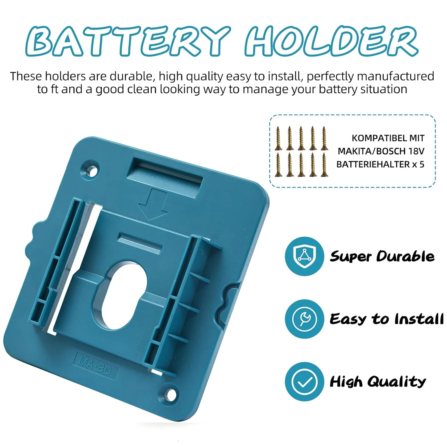 5-10 Packs Tool Holder or Battery Holder for Makita 18V Mount Wall Drill Holders Dock Hanger with Screws(No Tool,NO Battery)