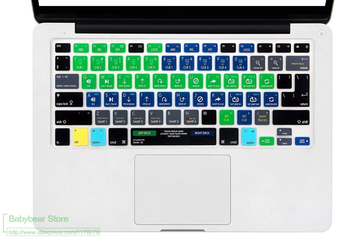 Serato DJ Shortcut Keyboard Cover for MacBook Pro 14 16 2021 2022
