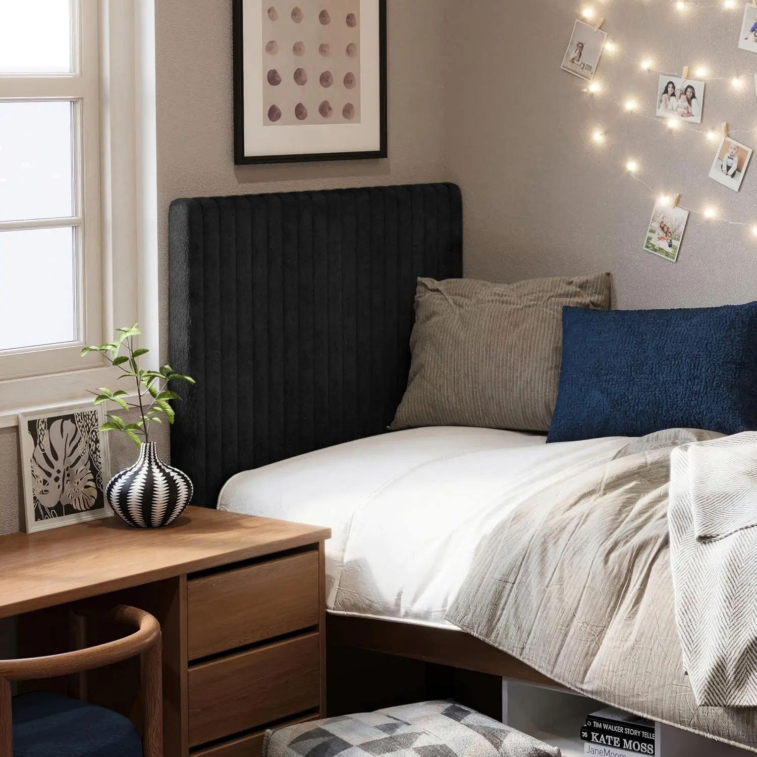 

Rainha® - USA Made Plush Foam Dorm Headboard - Black