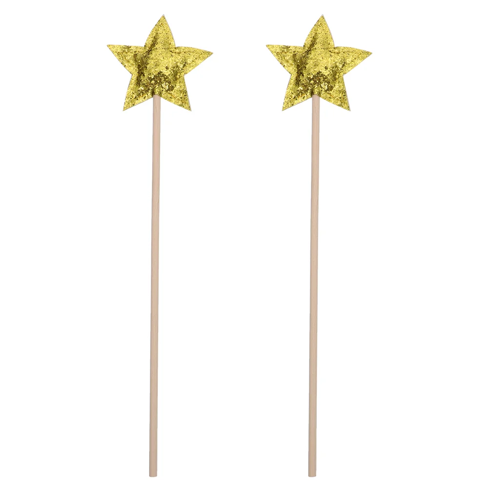 2 Pcs Star Shape Fairy Glitter Sticks Kids Gifts Clothing Birthday Fabric Girl Child