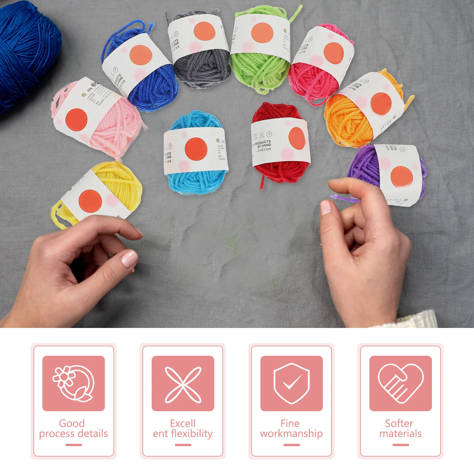 

1 set Woven Material Kit for Beading Chinese Knots Handicrafts Flexible Cotton Yarn Thread Soft Skin-friendly Fresh Color