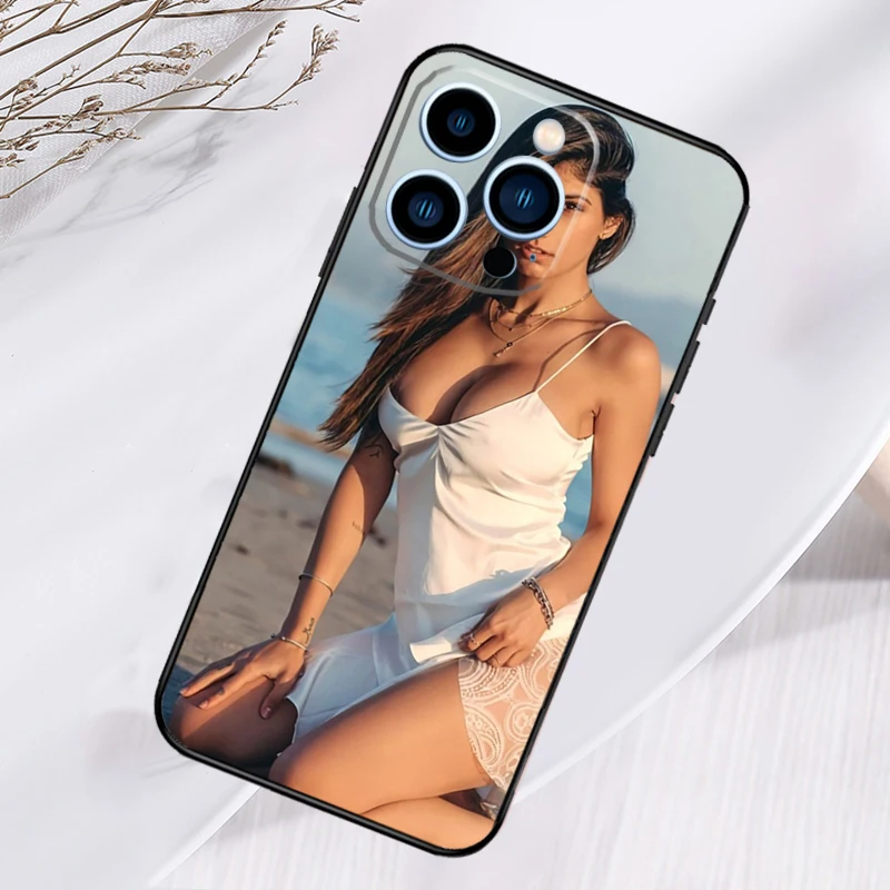 Sexy Beauty Girl Mia Khalifa Fundas For iPhone 13 14 15 16 Pro Max X XR XS Max Plus 12 Mini Case For iPhone 11 Pro Max Cover