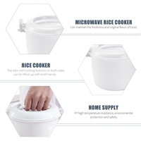 Microwave Rice Cooker Steamer Microwavable Bowl Home Kitchen Supplies Food Grade Plastic Noodles Veggies for Office